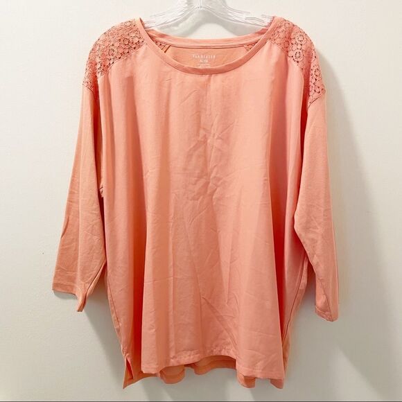 Van Heusen Lace Panel Peach Blouse - Size XL - Picture 1 of 4